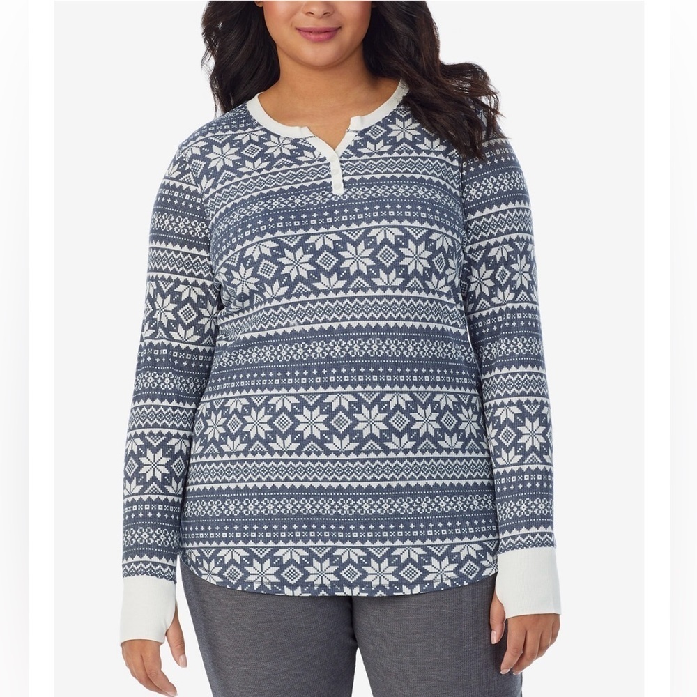 NWT-Cuddl Duds-Women’s Plus Size Thermal Top with Thumbholes